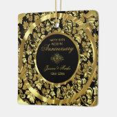 Gold Damaskus und schwarzer Hintergrund 50 Jahre a Keramikornament (Links)