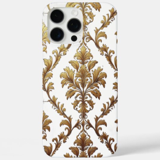 Gold Damast iPhone 16 Pro Max Hülle (Rückseite)