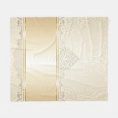 Gold, Damast, Silber, Champagner, elegant, Chic, Fleecedecke (Vorderseite (Horizontal))