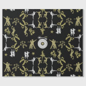 Gold Dancer Gemusterte Wohngestaltung Geschenkpapier (Flach)