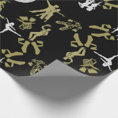 Gold Dancer Gemusterte Wohngestaltung Geschenkpapier (Ecke)