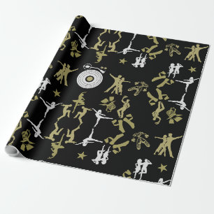 Gold Dancer Gemusterte Wohngestaltung Geschenkpapier