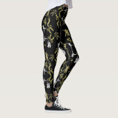 Gold Dancer Gemusterte Wohngestaltung Leggings (Rechts)