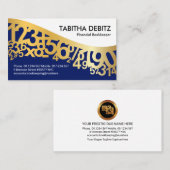 Gold Dancing Numbers Wave Visitenkarte (Vorne/Hinten)