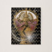 Gold Dancing Shiva Starry Zickzack Puzzle (Vertikal)