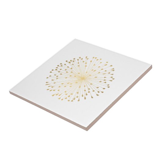 Gold Dandelion Sternexplosion Fliese (Seite)