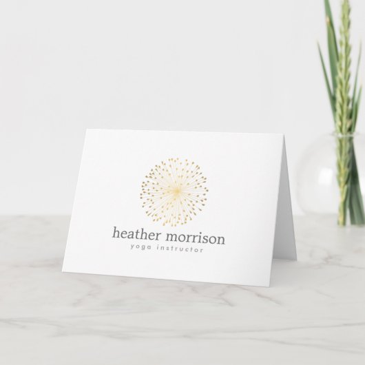 GOLD DANDELION STERNEXPLOSION LOGO on WHITE Karte (Vorderseite)