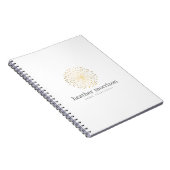 GOLD DANDELION STERNEXPLOSION LOGO on WHITE Notebo Notizblock (Rechte Seite)