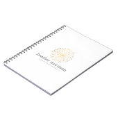 GOLD DANDELION STERNEXPLOSION LOGO on WHITE Notebo Notizblock (Linke Seite)