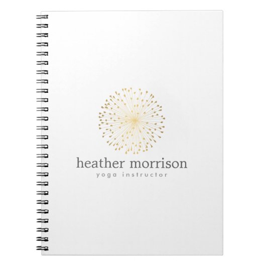 GOLD DANDELION STERNEXPLOSION LOGO on WHITE Notebo Notizblock (Vorderseite)
