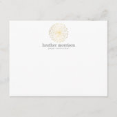 GOLD DANDELION STERNEXPLOSION LOGO on WHITE Noteca Mitteilungskarte (Vorderseite)
