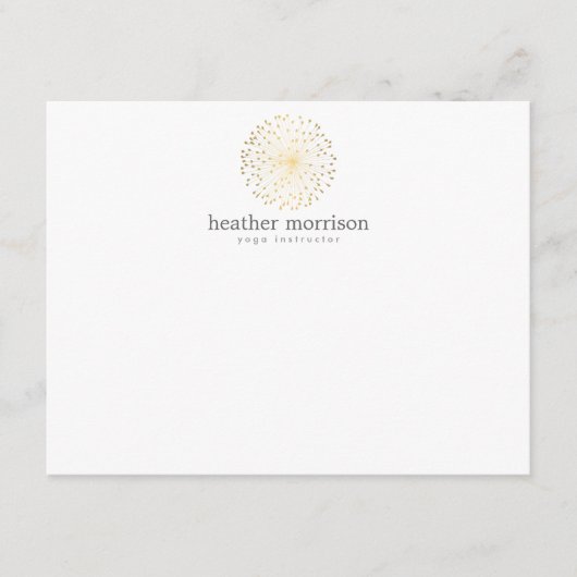 GOLD DANDELION STERNEXPLOSION LOGO on WHITE Noteca Mitteilungskarte (Vorderseite)