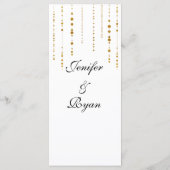Gold Dangle Wedding Menu Menükarte (Rückseite)