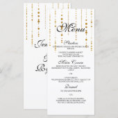 Gold Dangle Wedding Menu Menükarte (Vorne/Hinten)