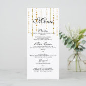 Gold Dangle Wedding Menu Menükarte (Stehend Vorderseite)