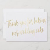 Gold "Danke, dass du unseren Hochzeitskuchen gebac Dankeskarte (Vorderseite)