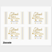 Gold Danke, dass Sie mit uns Hochzeit feiern Rechteckiger Aufkleber (Blatt)