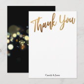 Gold Danke Typografie, Bokeh Black Back (Vorne/Hinten)