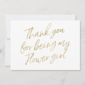 Gold "danken Ihnen für Sein mein Blumenmädchen " Dankeskarte (Vorderseite)