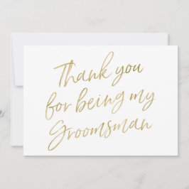 Gold "danken Ihnen für Sein mein Trauzeuge " Dankeskarte