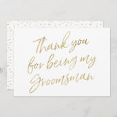 Gold "danken Ihnen für Sein mein Trauzeuge " Dankeskarte (Vorne/Hinten)