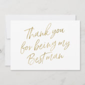 Gold "danken Ihnen für Sein mein Trauzeuge " Dankeskarte (Vorderseite)