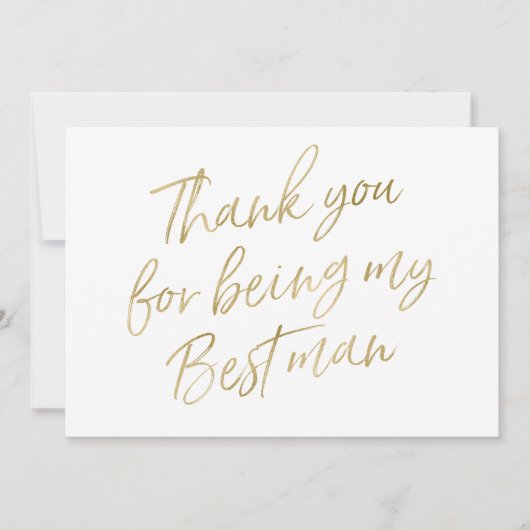 Gold "danken Ihnen für Sein mein Trauzeuge " Dankeskarte (Vorderseite)