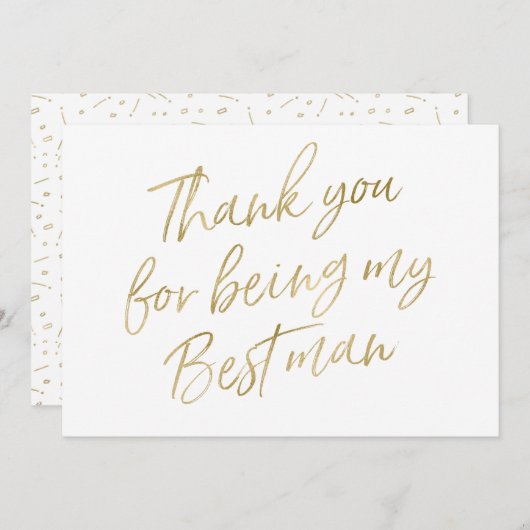 Gold "danken Ihnen für Sein mein Trauzeuge " Dankeskarte (Vorne/Hinten)