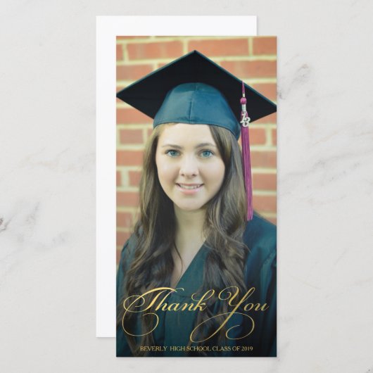 Gold danken Ihnen Script, Abschluss-Foto zu Dankeskarte (Vorne/Hinten)