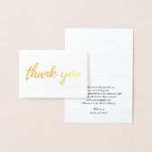 Gold Dankeschön Karte gefaltet. Moderne Hochzeitfo (Anzeige)