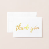 Gold Dankeschön Karte gefaltet. Moderne Hochzeitfo (Vorderseite mit Umschlag)