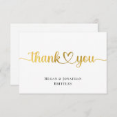 Gold Dankeschön Karten Moderne Kalligraphie mit He (Vorne/Hinten)