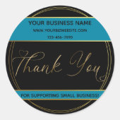 Gold-Dankeschön-Label Runder Aufkleber (Vorderseite)