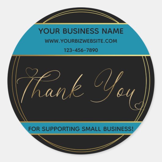 Gold-Dankeschön-Label Runder Aufkleber (Vorderseite)