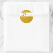 Gold Dankeschön Monogram Wedding Stickers (Tasche)