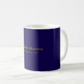 Gold & Dark Blue Color Beruflich Schlicht Kaffeetasse (VorderseiteRechts)