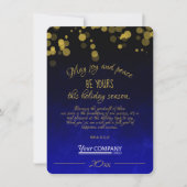 Gold, Dark Blue Company - Urlaubskarte Einladung (Vorderseite)