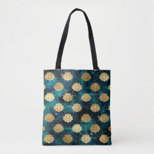 Gold & Dark Green Galaxy Dharma Mandala Muster Tasche