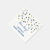 Gold Dark Navy Blue Confetti Baby Dusche Serviette (Ecke)