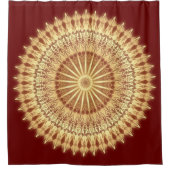 Gold Dark Red Mandala Duschvorhang (Vorderseite)
