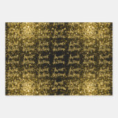 Gold dark sparkles Sweet 16 elegant script pattern Geschenkpapier Set (Vorderseite)