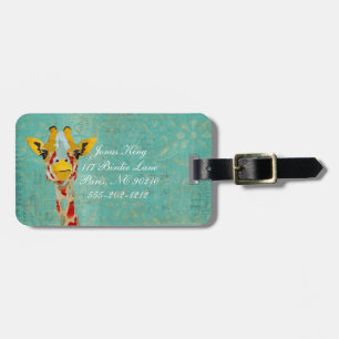 Gold, das Giraffen-Gepäckanhänger späht Gepäckanhänger