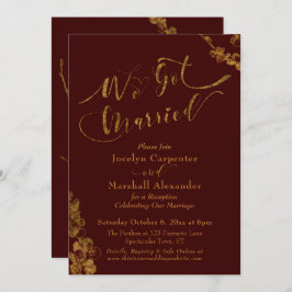 Gold, das wir mit Botanicals, Burgund, Verheiratet Einladung