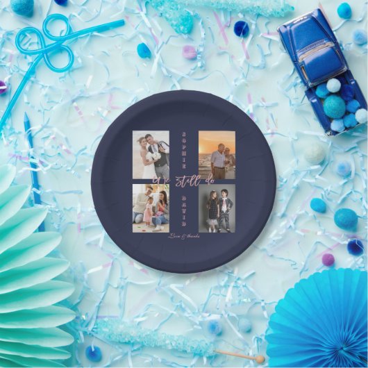 Gold, das wir noch verlängern, das Vows-FotoCollag Pappteller (Party)