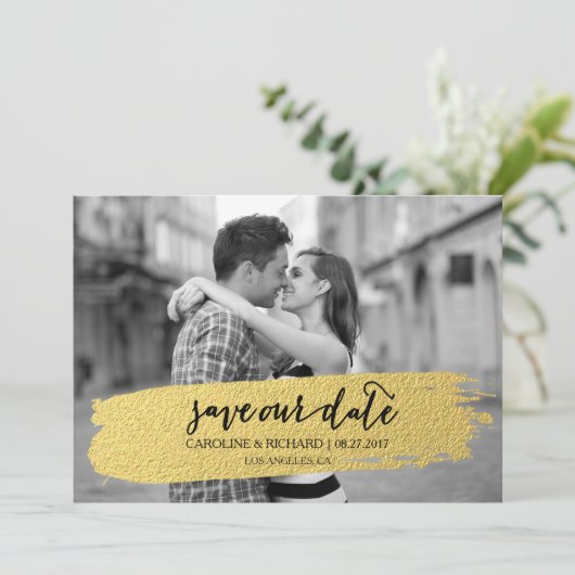 GOLD | Datum freihalten Save The Date (Stehend Vorderseite)