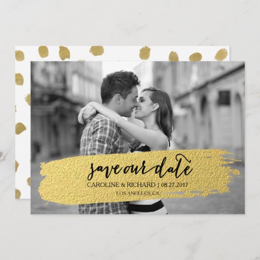 GOLD | Datum freihalten Save The Date (Vorne/Hinten)