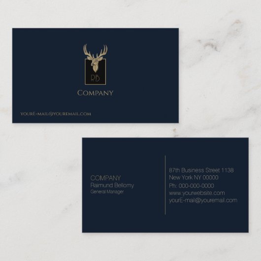 Gold Dealer Head Business Card Visitenkarte (Vorne/Hinten)