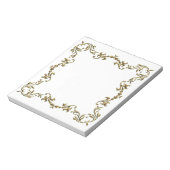 Gold Decorative Blumenbrille Notepad Notizblock (Rotiert)