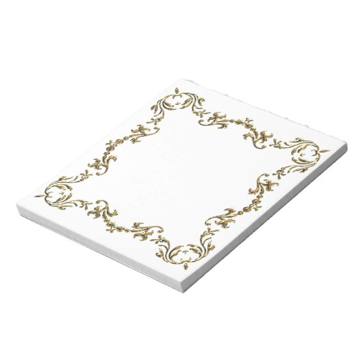 Gold Decorative Blumenbrille Notepad Notizblock (Rotiert)