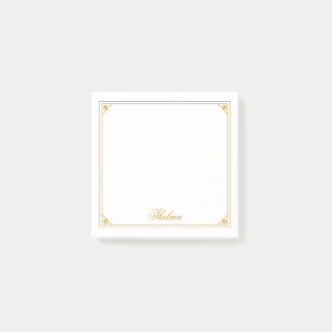 Gold Decorative Border Script Post it Notes Post-it Klebezettel